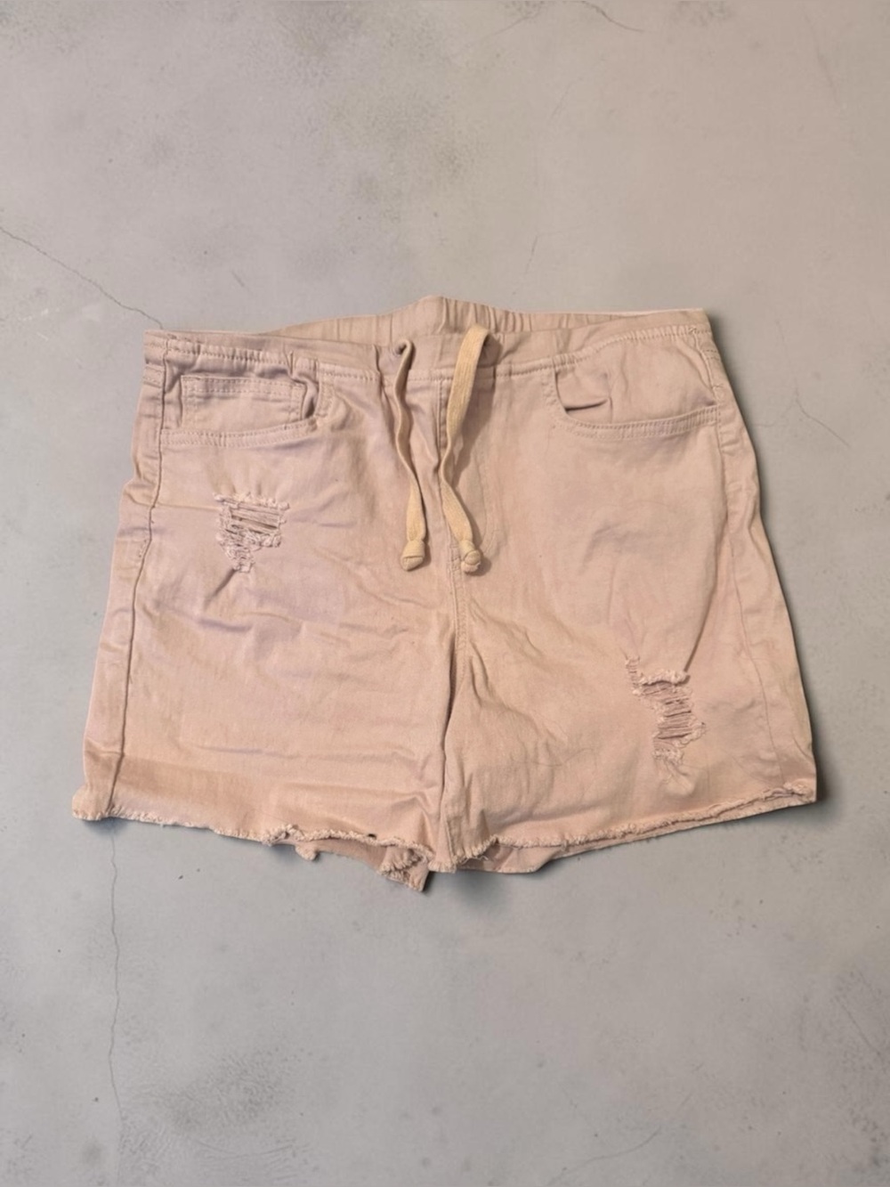 Royalty For Me Dusty Rose Drawstring Shorts | Distressed | Size M